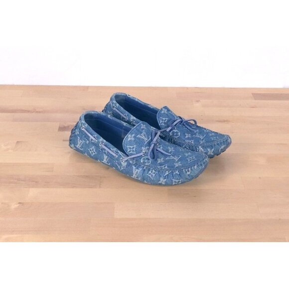 Louis Vuitton Blue Denim Monogram Men\'s Arizona Moccasins US 10.5 main image 9